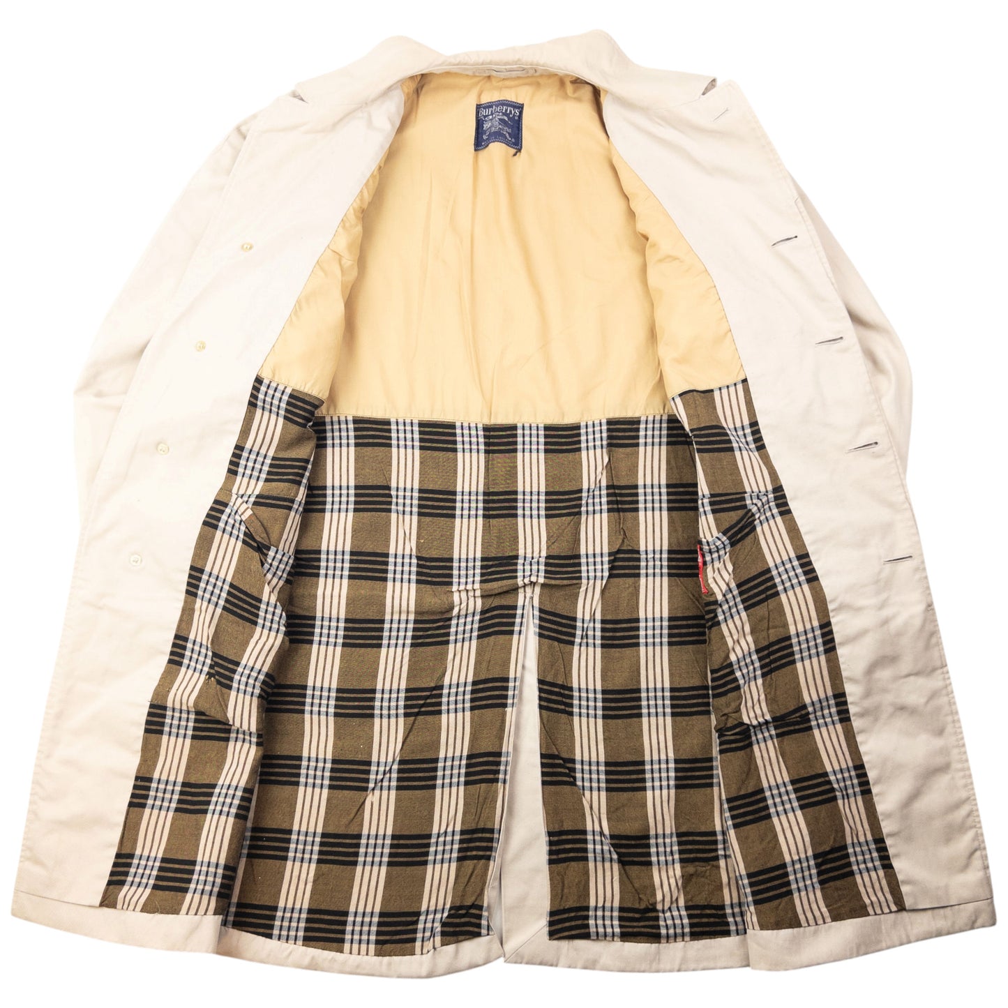 Vintage 80s Burberry Nova Check Lined Trench Jacket Size XL