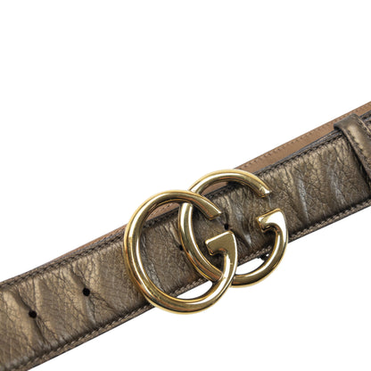 Vintage 2000s Gucci Metallic Leather Belt Size S
