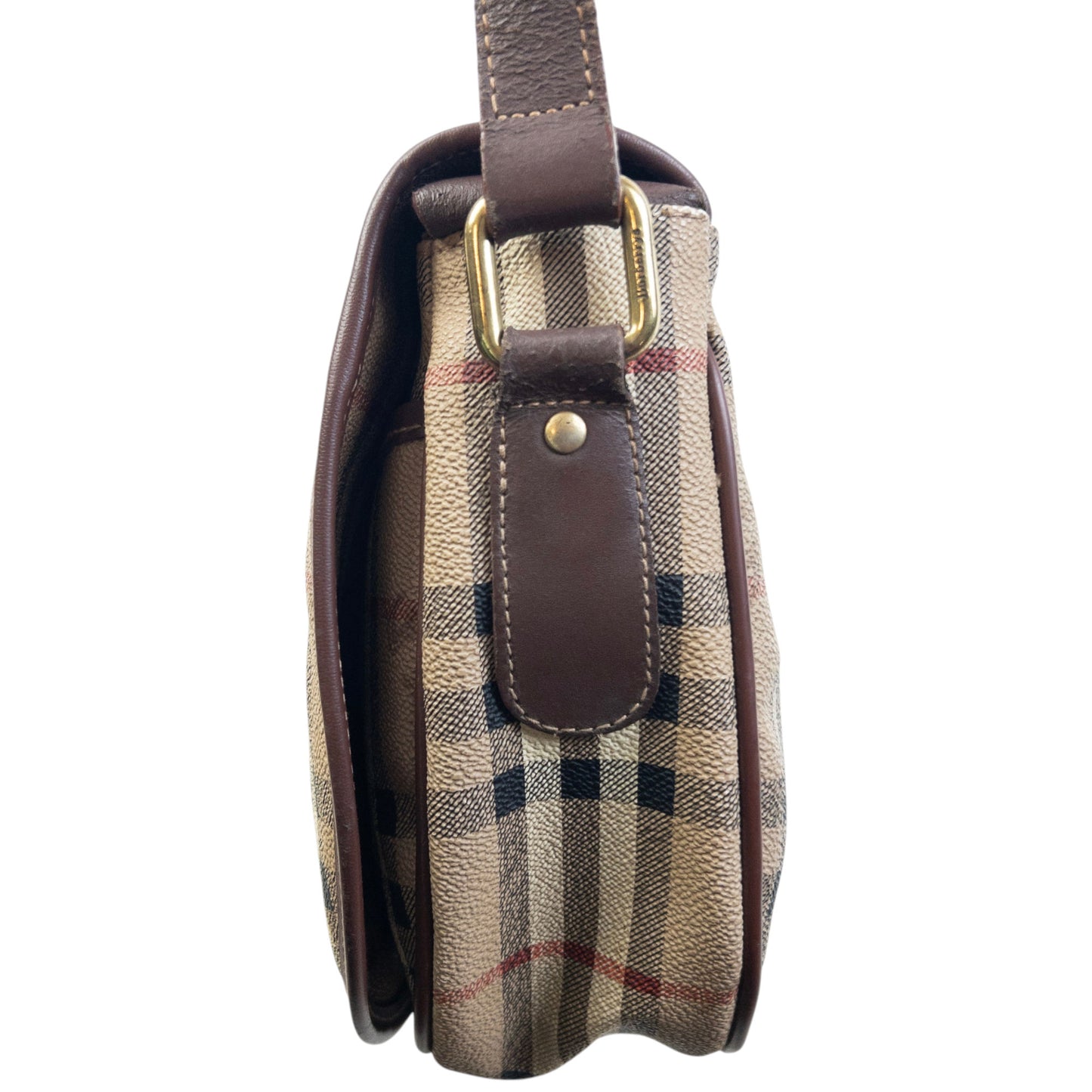 Vintage 90s Burberry Nova Check Leather Crossbody Bag