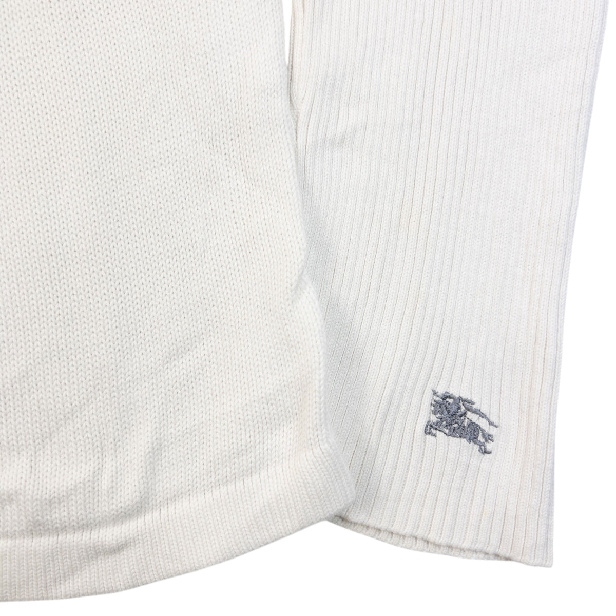 Vintage 2000s Burberry Black Label Nova Check Knit Jumper in white, photo 4