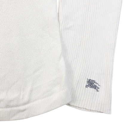 Vintage 2000s Burberry Black Label Nova Check Knit Jumper in white, photo 4