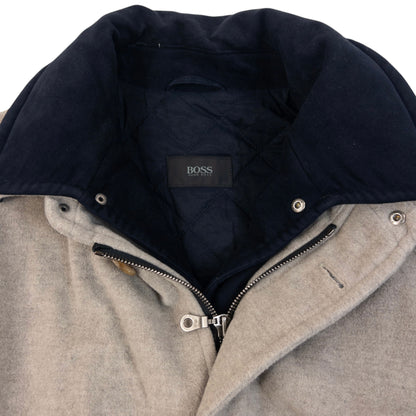 Vintage 90s Hugo Boss Layered Cashmere Wool Jacket Size XL