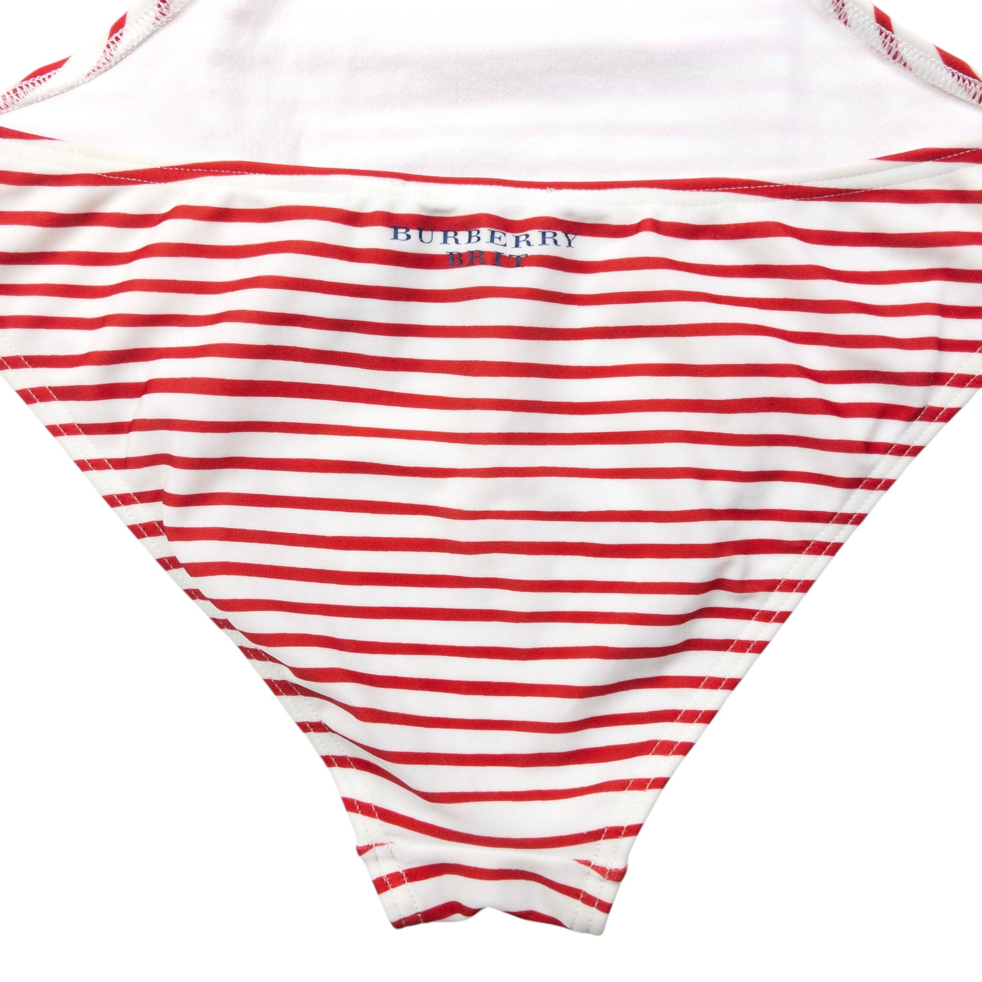 Vintage Burberry Brit Striped Monokini Swimming Costume Womens Size L