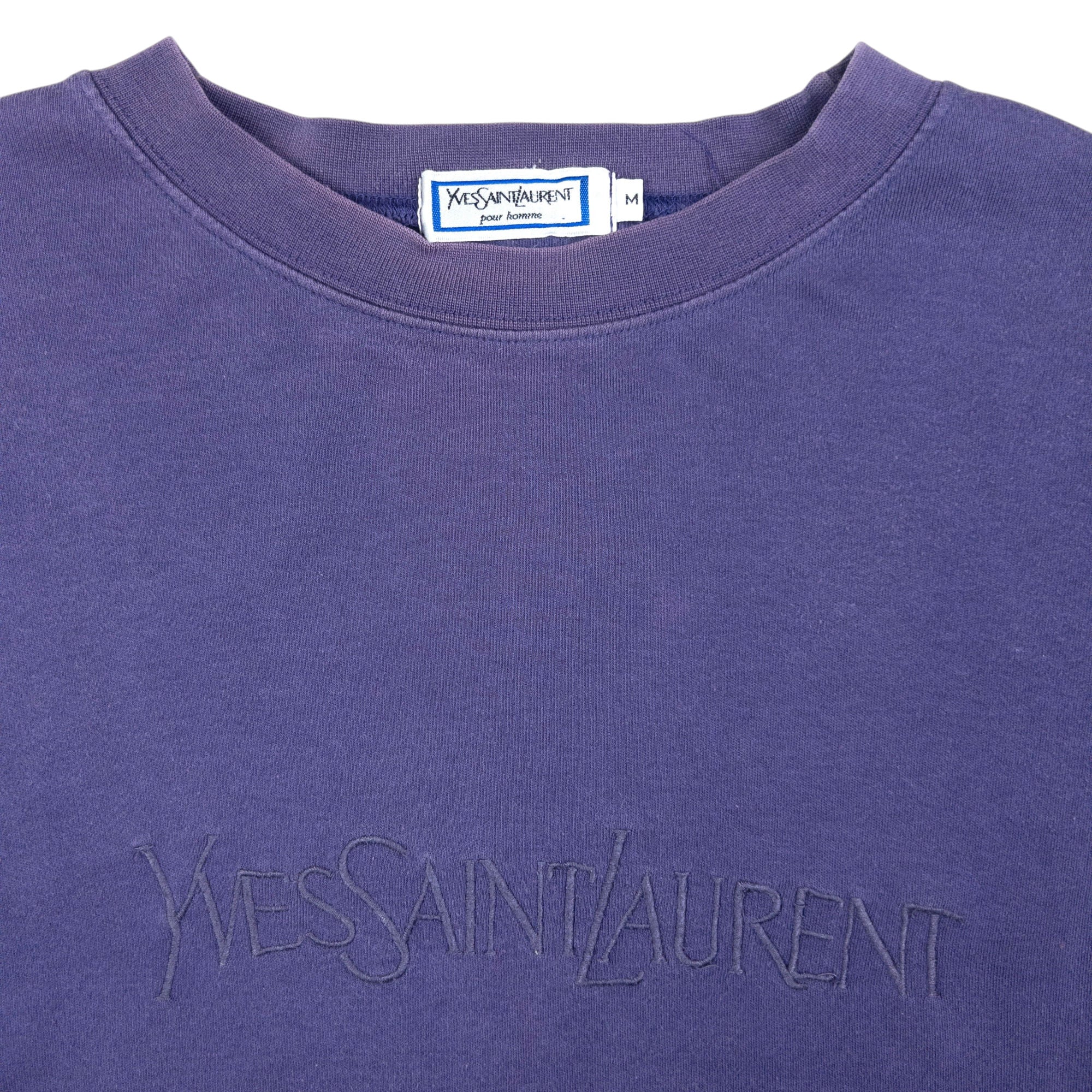 Vintage YSL Yves Saint Laurent Embroidered Sweatshirt Size S