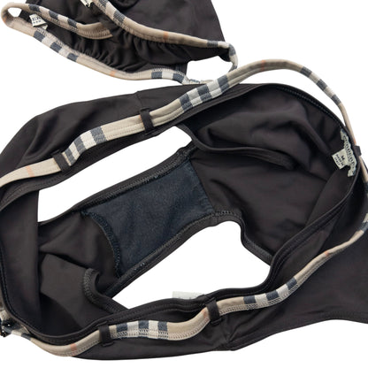 Vintage Burberry Nova Check Trim Buckle Bikini Set Womens Size M