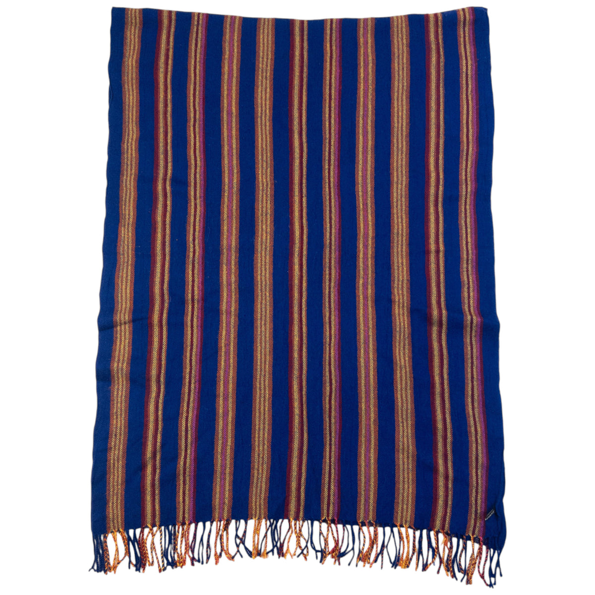 Vintage 2000s Issey Miyake Striped Wool Tassel Scarf