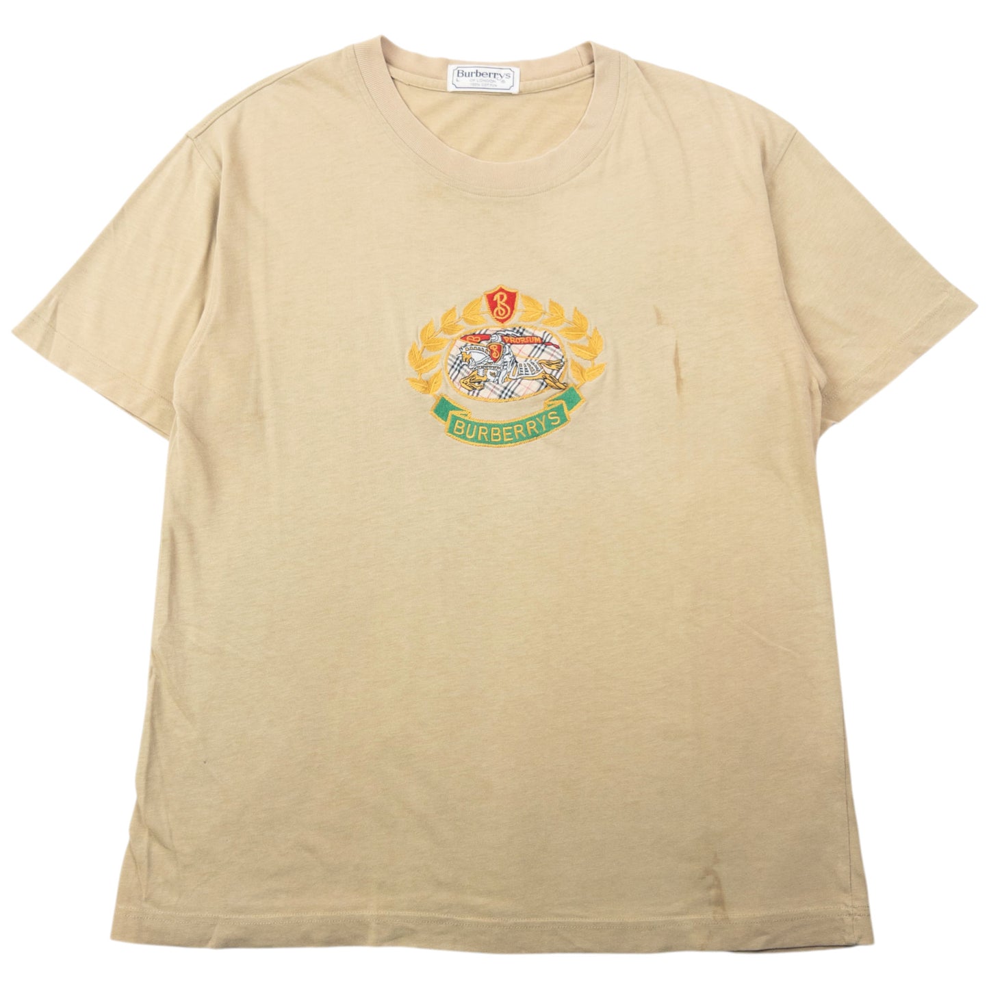 Vintage 90s Burberry Embroidered T Shirt Size L