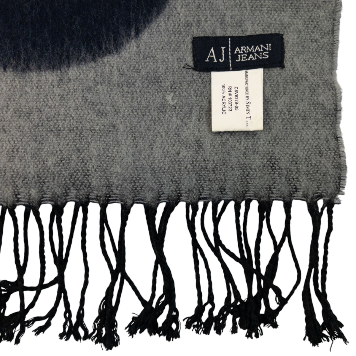 Vintage 2000s Armani Jeans Wool Tassel Scarf