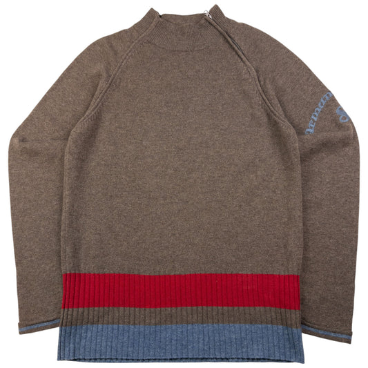 Vintage Armani Jeans Q Zip Wool Jumper Size M