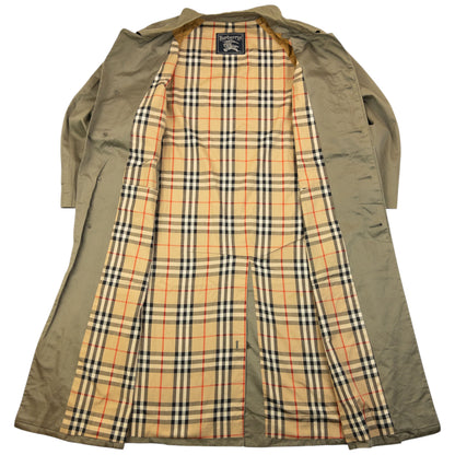Vintage 90s Burberry Nova Check Lined Trench Jacket Size XL