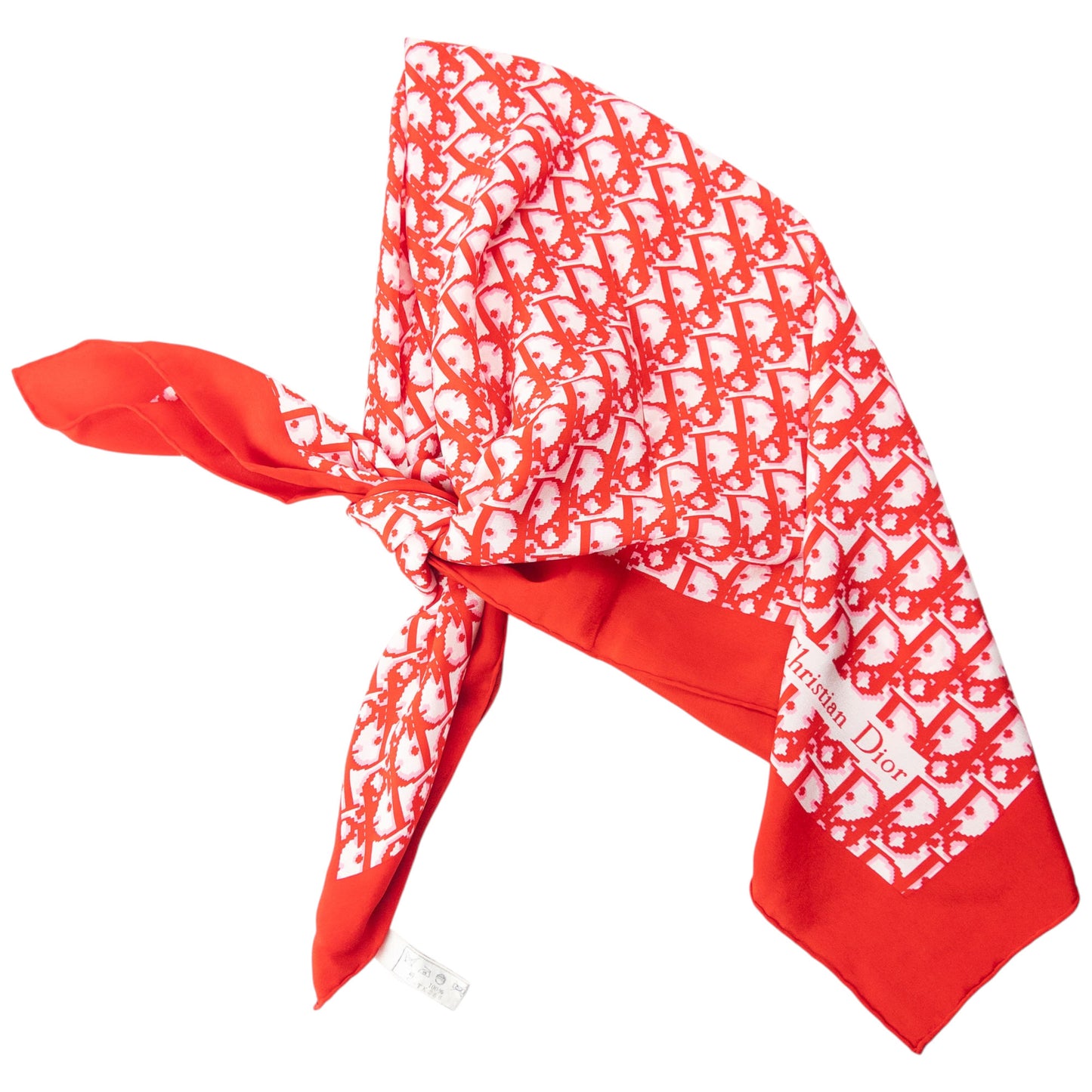 Vintage 90s Dior Monogram Pixel Silk Scarf