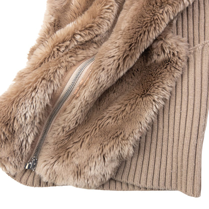 Vintage 2000s Armani Exchange Faux Fur Ribbed Knit Gilet Womens Size XS
