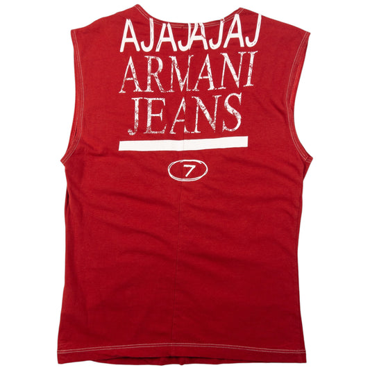 Vintage Armani Jeans Ruched Sleeveless Top Womens Size M