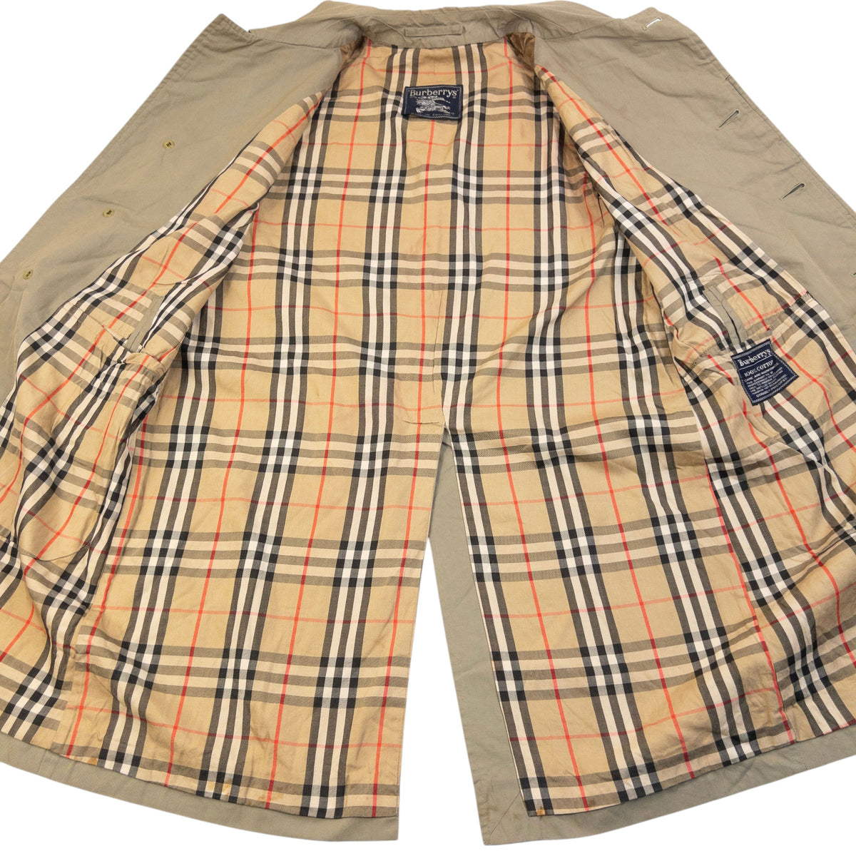 Vintage 90s Burberry Nova Check Lined Trench Jacket in brown (cotton), photo 5
