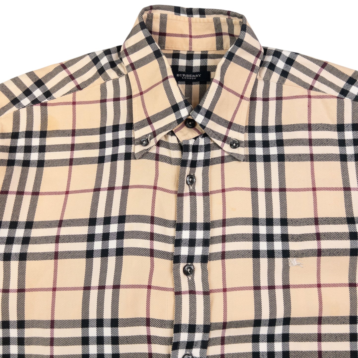 Vintage Burberry Nova Check Long Sleeve Button Up Shirt Size L