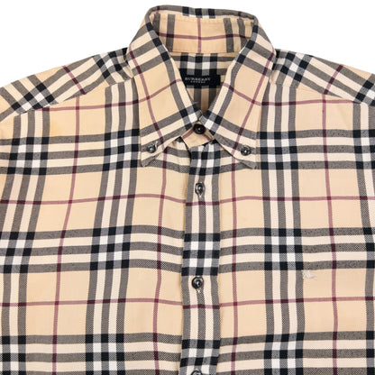 Vintage Burberry Nova Check Long Sleeve Button Up Shirt Size L