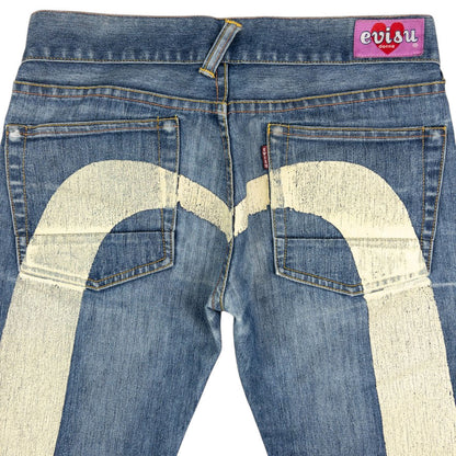 Vintage Evisu Donna Painted Daicock Denim Jeans Womens Size W29