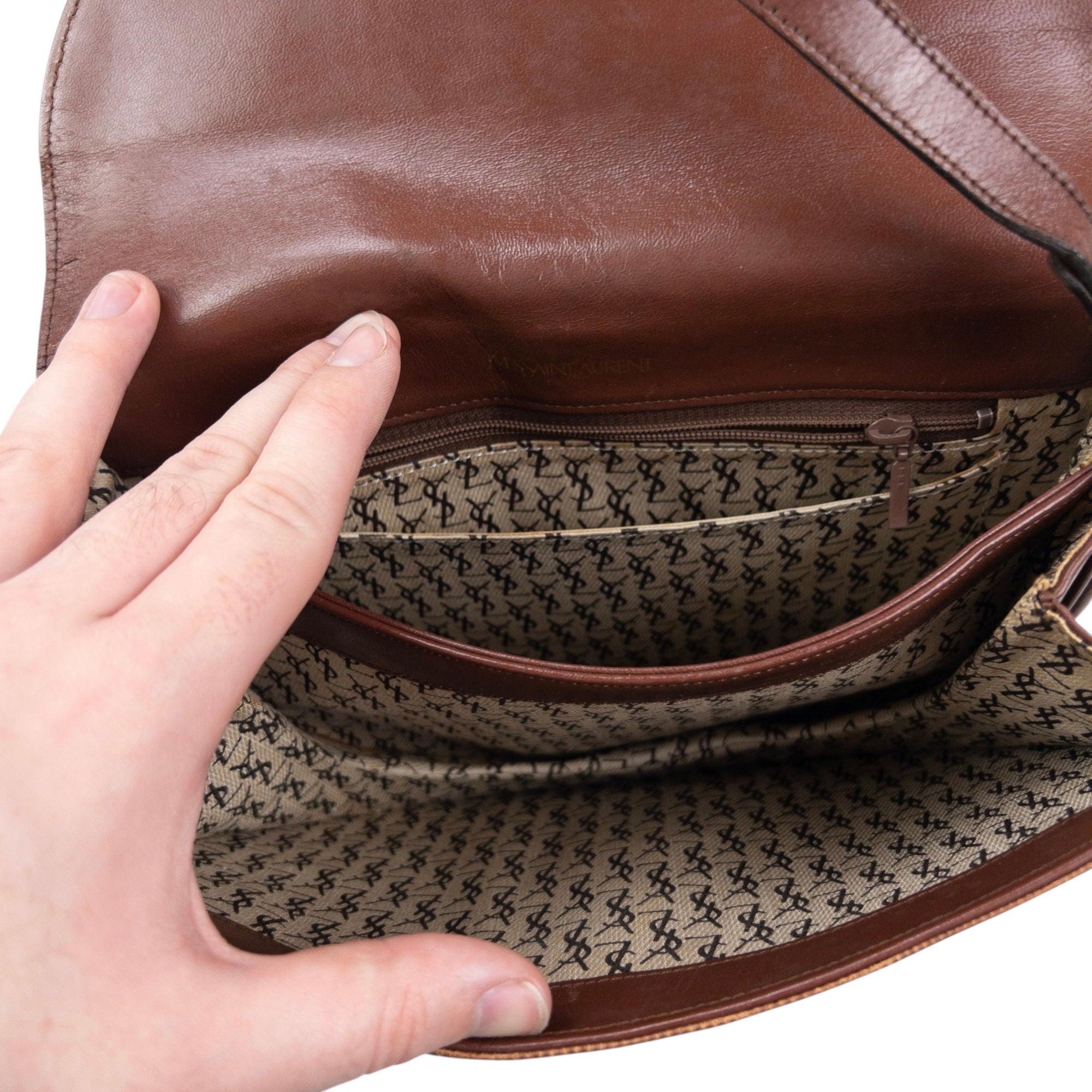 Vintage 80s YSL Yves Saint Laurent Leather Snakeskin Crossbody Bag