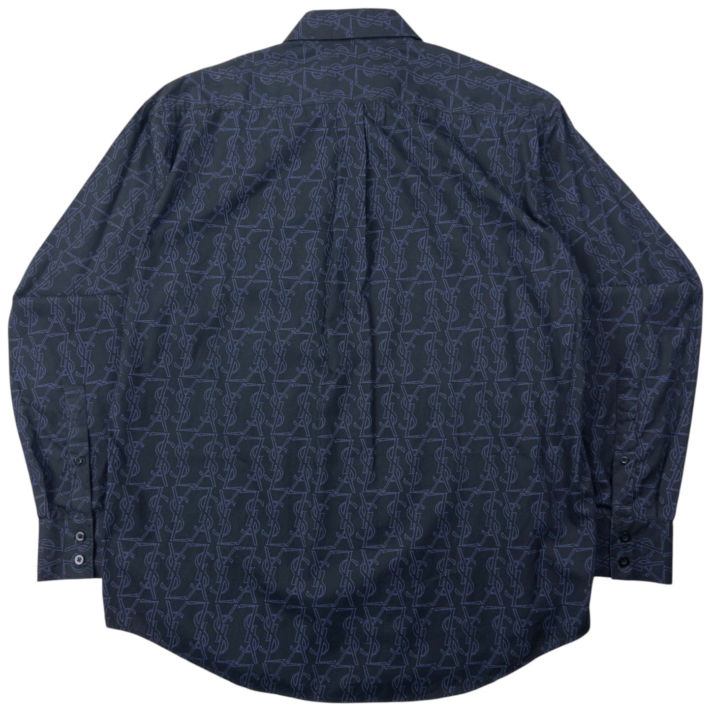 Vintage YSL Yves Saint Laurent Monogram Long Sleeve Button Up Shirt Size L
