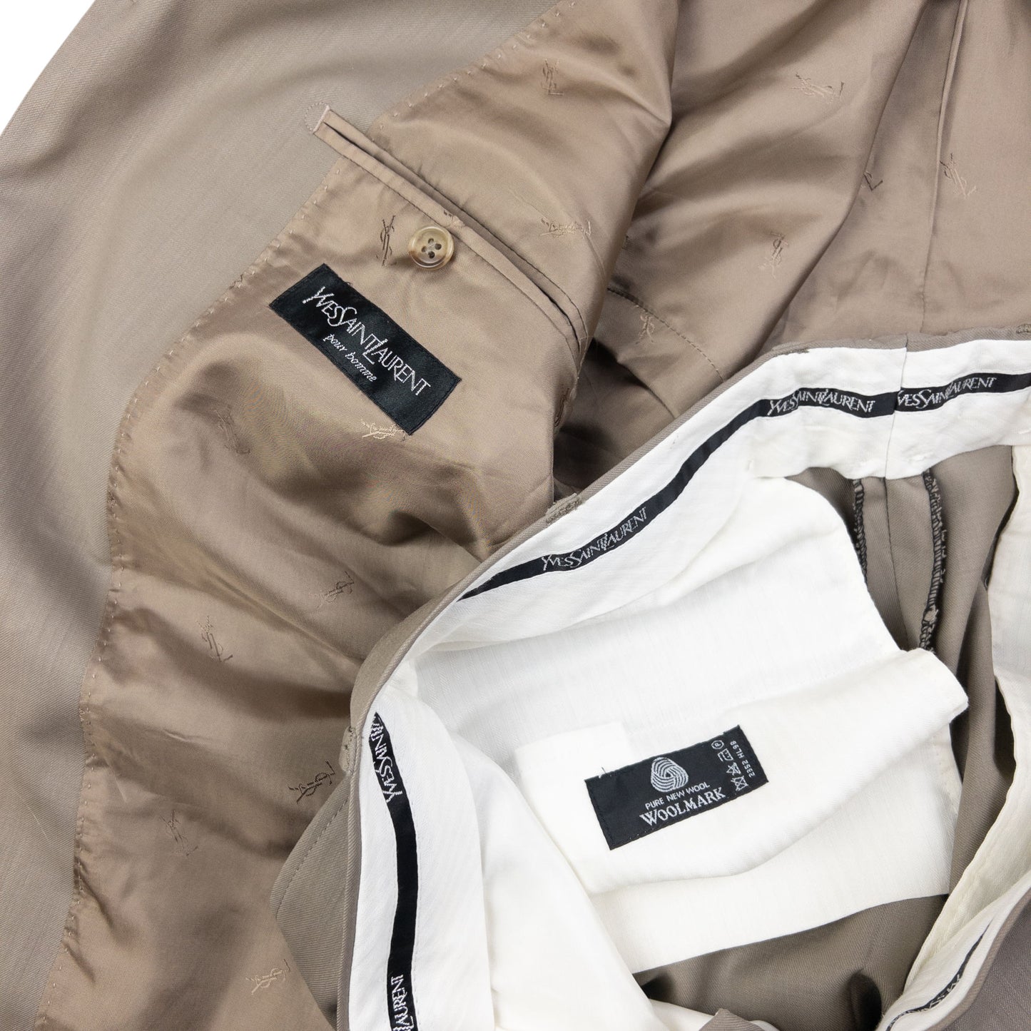 Vintage YSL Yves Saint Laurent Jacket & Trousers Suit Set Size L