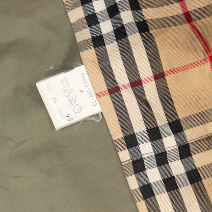 Vintage 90s Burberry Nova Check Lined Belt Waist Trench Jacket in green (cotton), photo 8