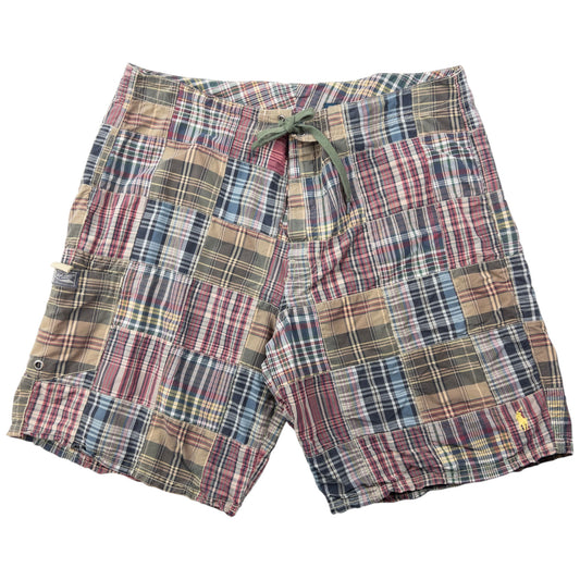Vintage 90s Polo Ralph Lauren Patchwork Swim Shorts Size W36