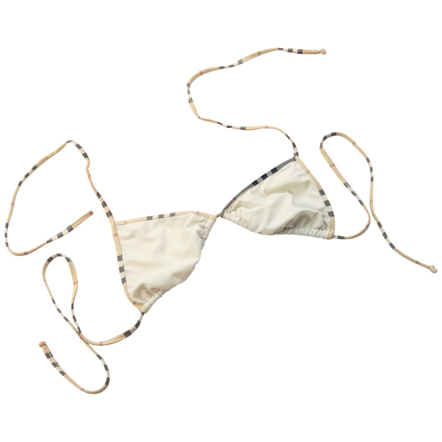 Vintage 2000s Burberry Nova Check Trim Bikini Top Womens Size M