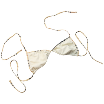 Vintage 2000s Burberry Nova Check Trim Bikini Top Womens Size M