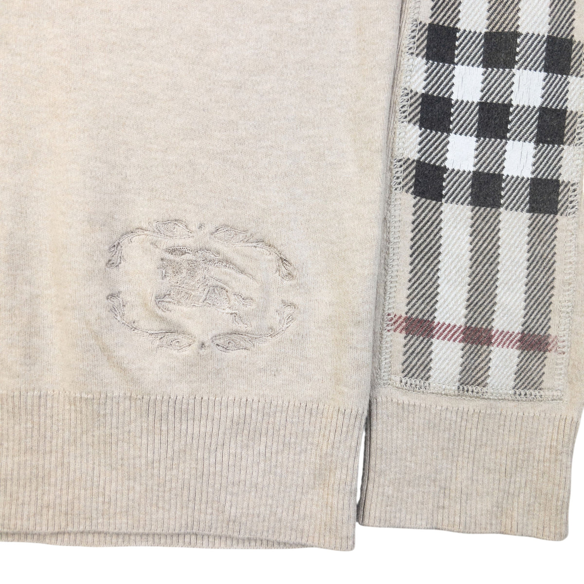 Vintage 2000s Burberry Q Zip Sweatshirt in beige, photo 3
