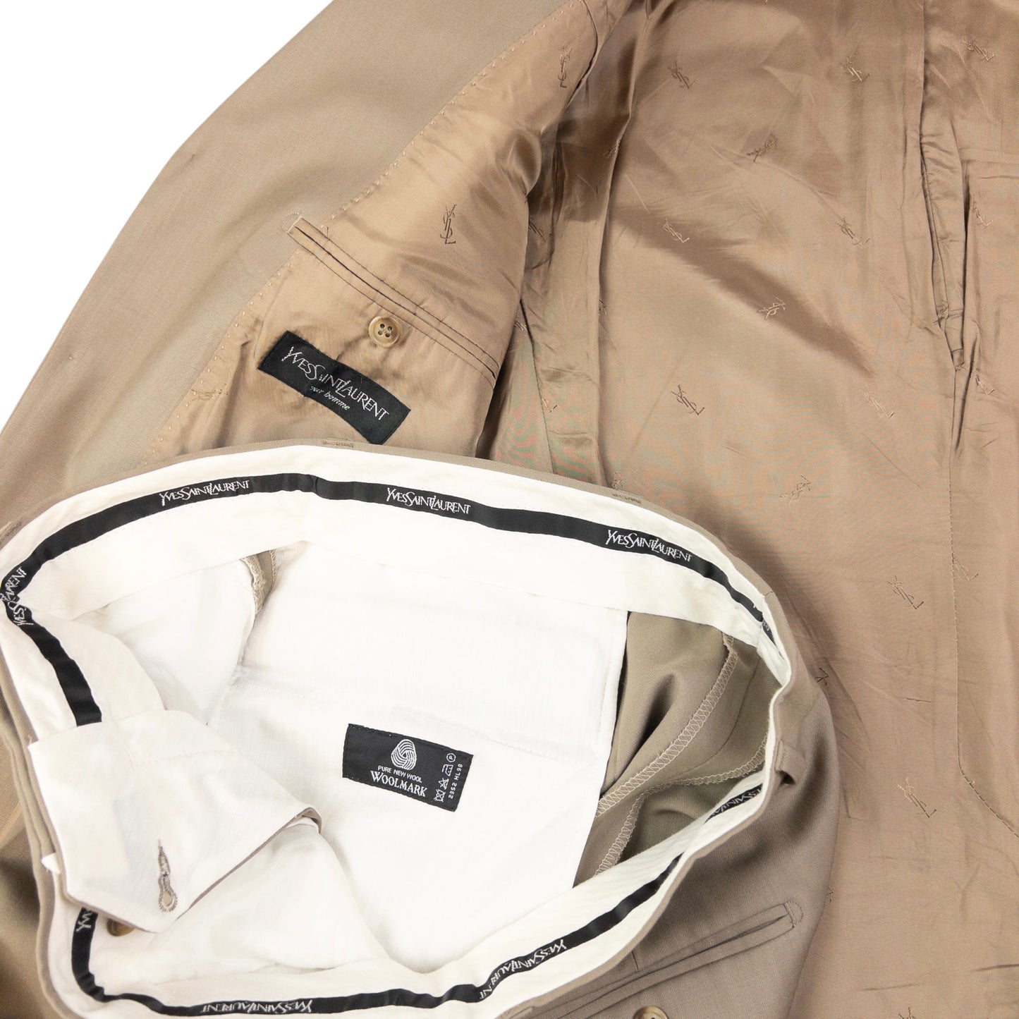 Vintage YSL Yves Saint Laurent Jacket & Trousers Suit Set Size L