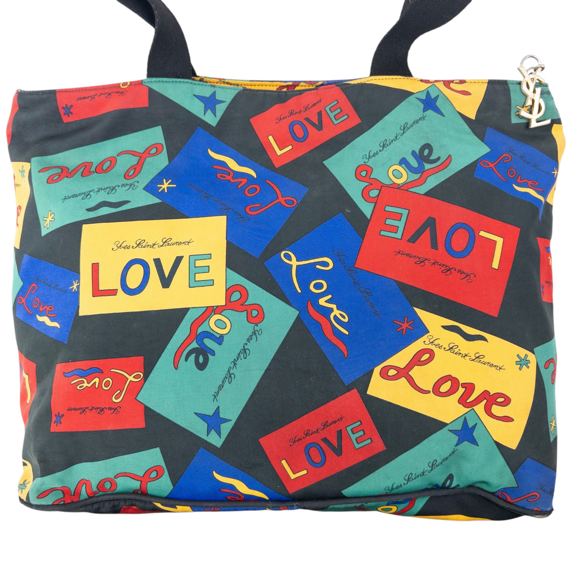 Vintage 90s YSL Yves Saint Laurent Love Pattern Shoulder Bag
