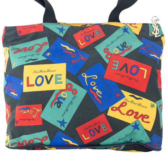 Vintage 90s YSL Yves Saint Laurent Love Pattern Shoulder Bag