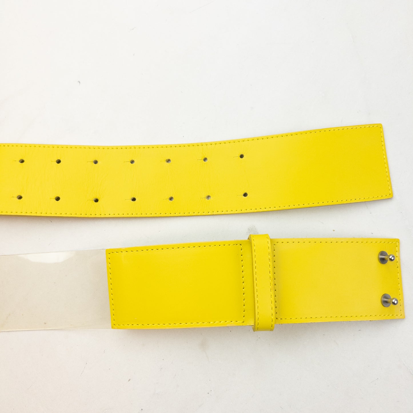 Vintage 2000s Issey Miyake Leather & Clear Vinyl Belt Size XL