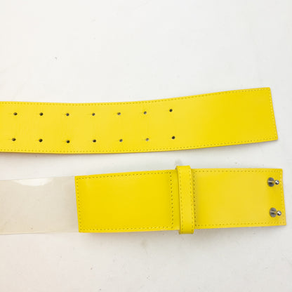 Vintage 2000s Issey Miyake Leather & Clear Vinyl Belt Size XL