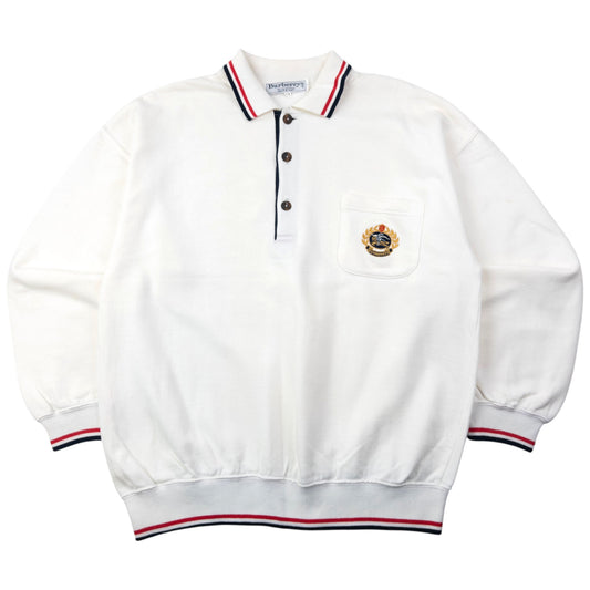 Vintage 90s Burberry Polo Sweatshirt Size M