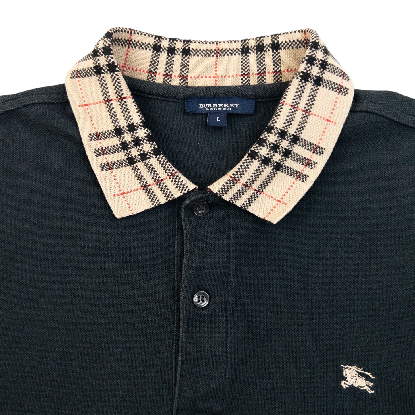 Vintage 2000s Burberry Nova Check Collar Polo Shirt Size M