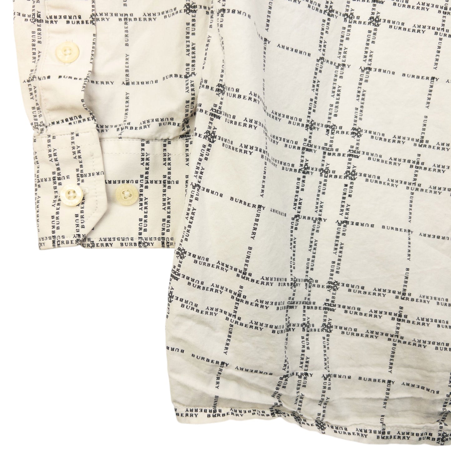 Vintage 2000s Burberry Nova Check Text Long Sleeve Button Up Shirt Size L