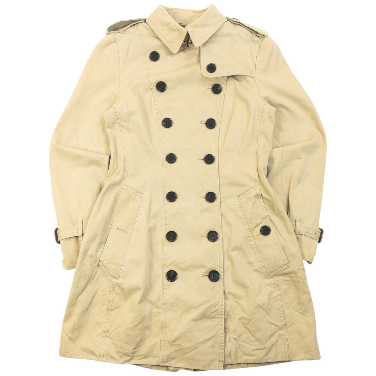 Vintage 2000s Burberry Nova Check Lined Trench Jacket Womens Size S