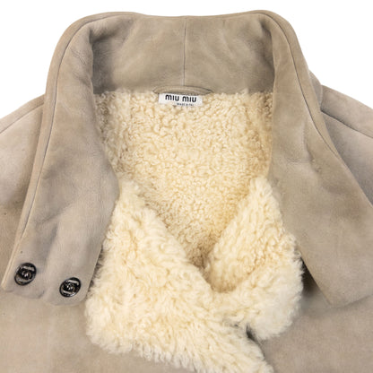 Vintage 2009 Miu Miu Fleece Lined Shearling Jacket Size L