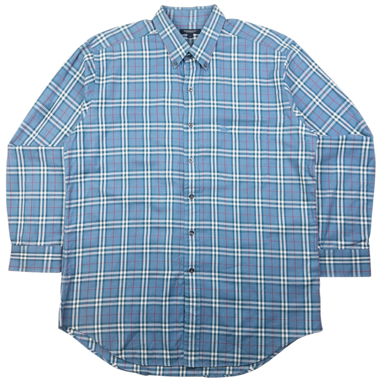 Vintage Burberry Nova Check Long Sleeve Button Up Shirt Size L