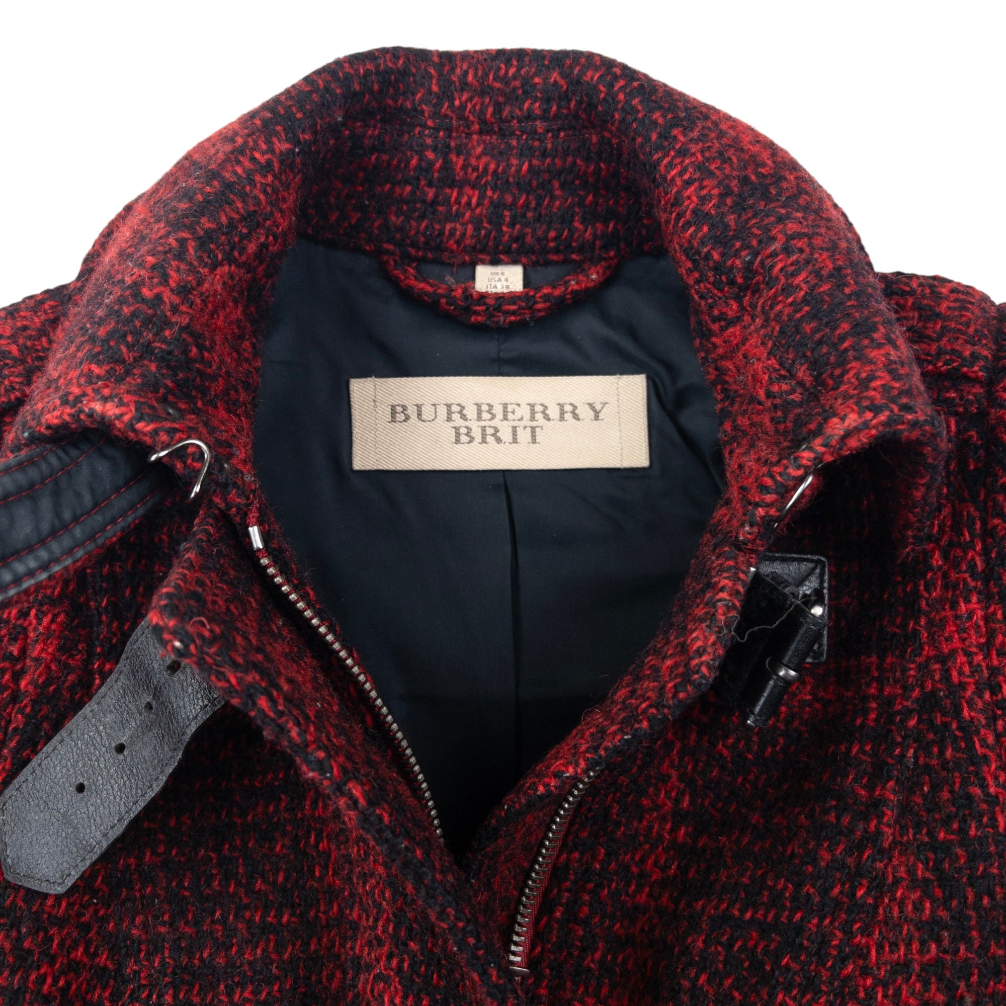 Vintage Burberry Brit Nova Check Tweed Jacket Womens Size S