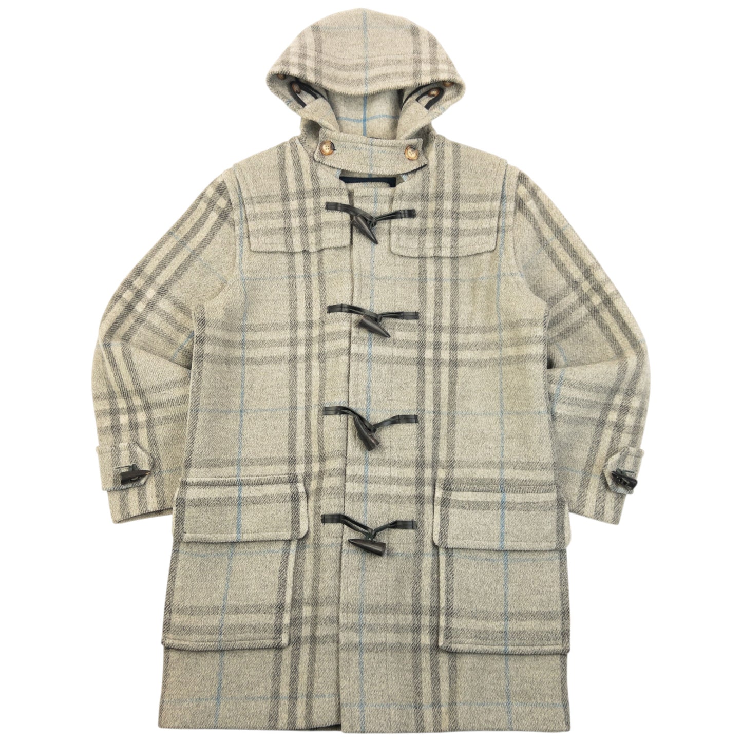 Vintage 2000s Burberry Nova Check Wool Duffle Jacket Size M