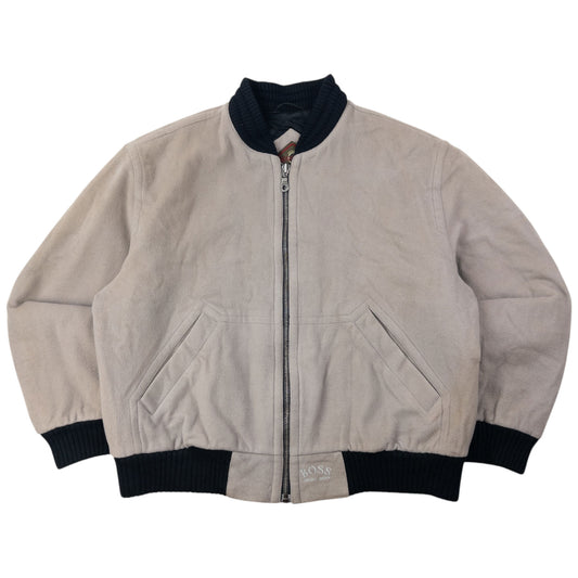Vintage 90s Hugo Boss Cashmere Bomber Jacket Size XL