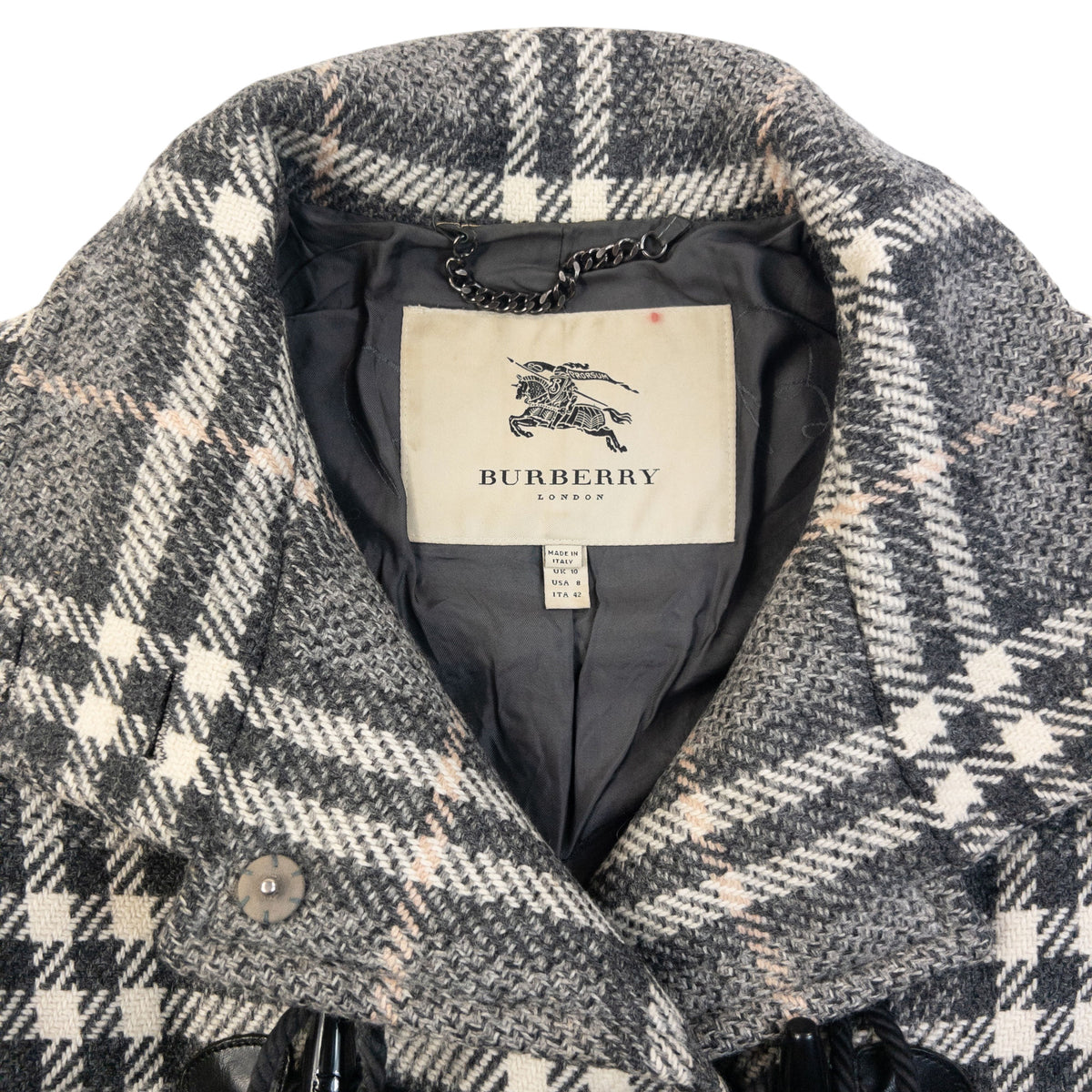 Vintage 2000s Burberry Nova Check Wool Duffle Jacket Womens Size M