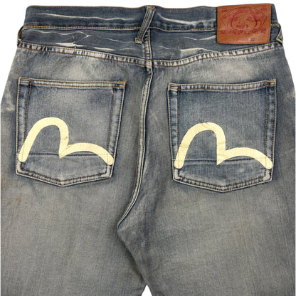 Vintage Evisu Double Gull Japanese Denim Shorts Size W32