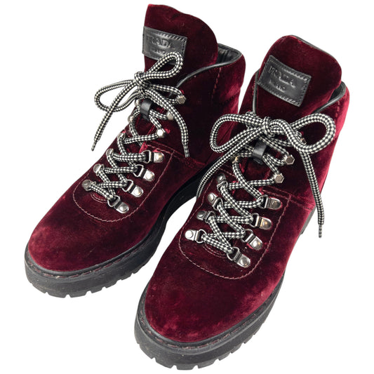 Vintage Prada Velour Hiking Boots Size UK 6.5