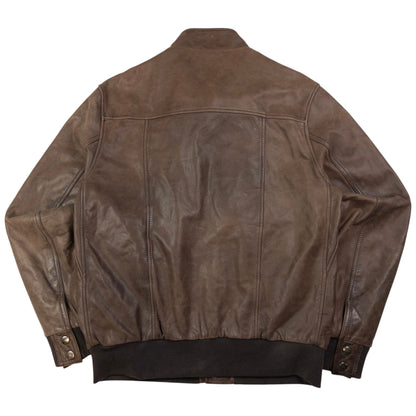 Vintage Hugo Boss Zip Up Leather Jacket Size M