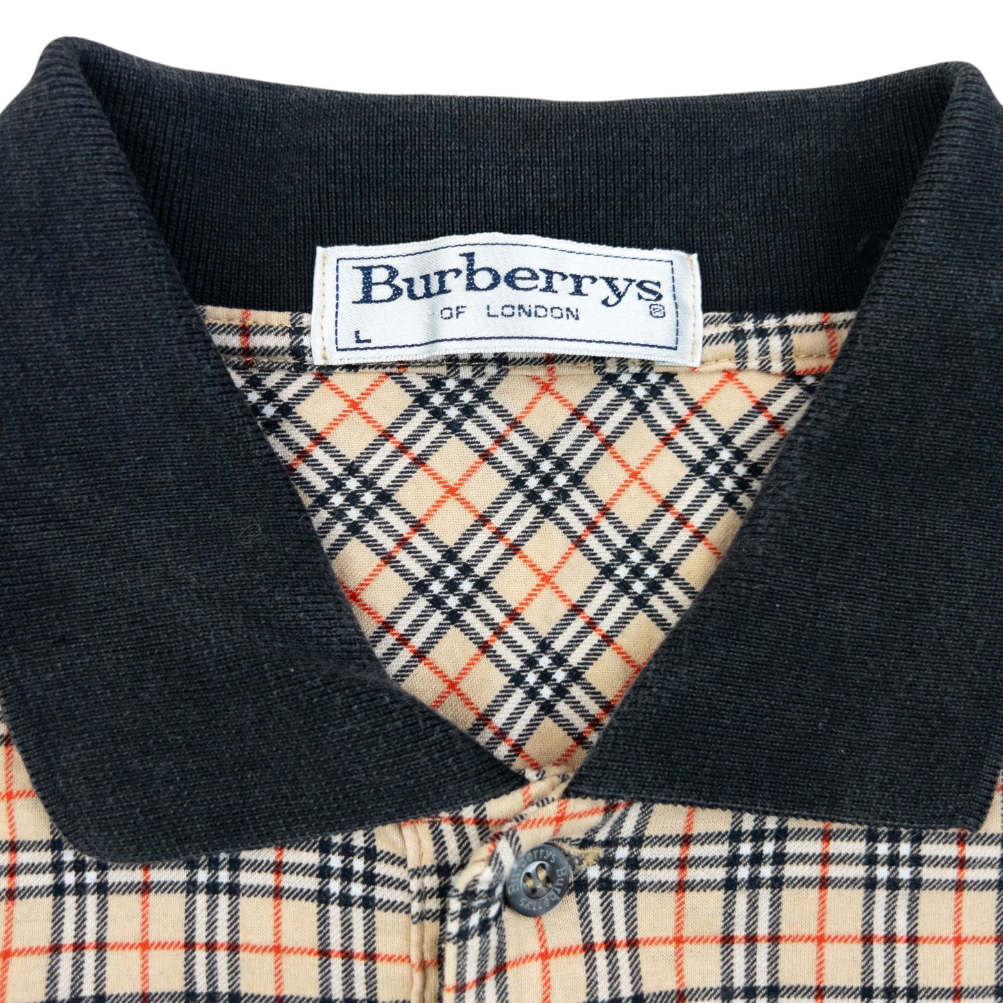 Vintage 90s Burberry Nova Check Polo Shirt Size L