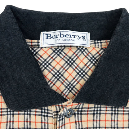 Vintage 90s Burberry Nova Check Polo Shirt Size L