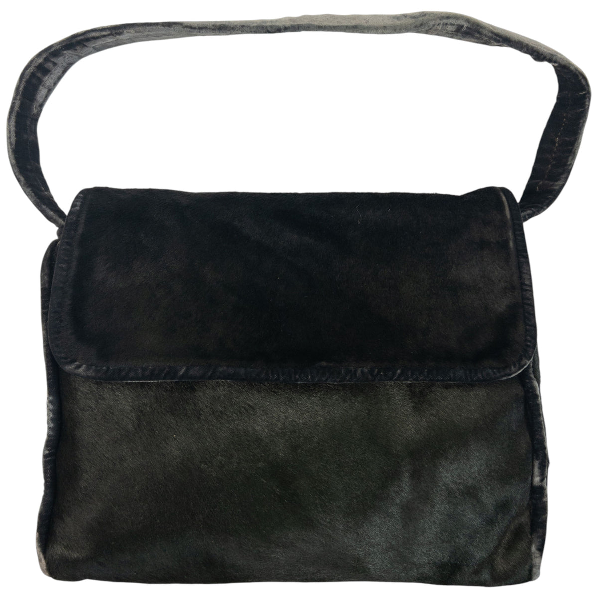 Vintage 90s Giorgio Armani Fur Velour Shoulder Bag